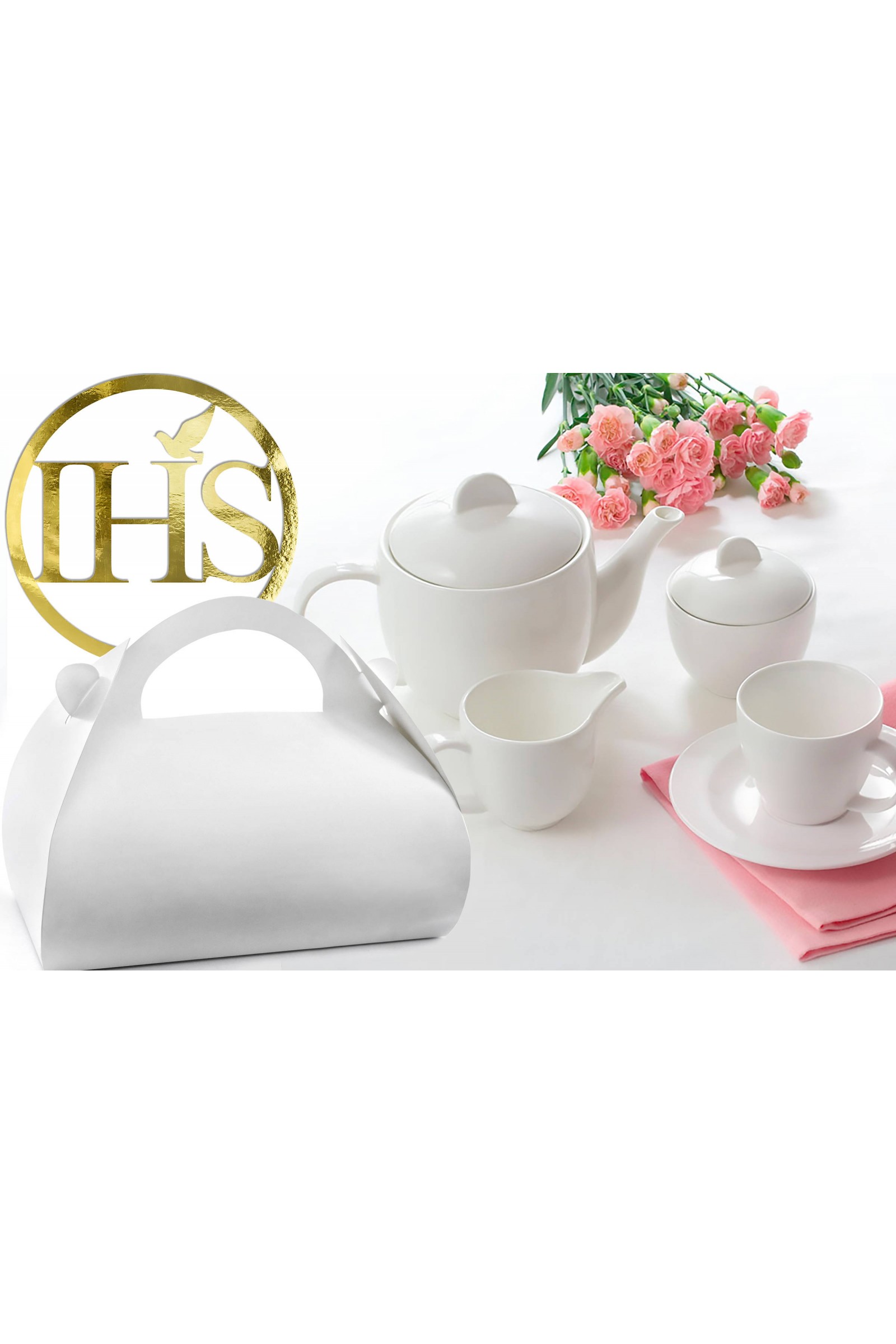 Białe pudełko kuferek na ciasto - obraz 3