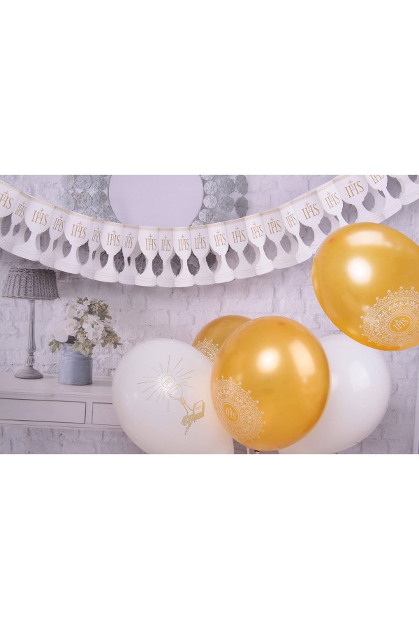 Komunijne balony - biało-złote - obraz 2