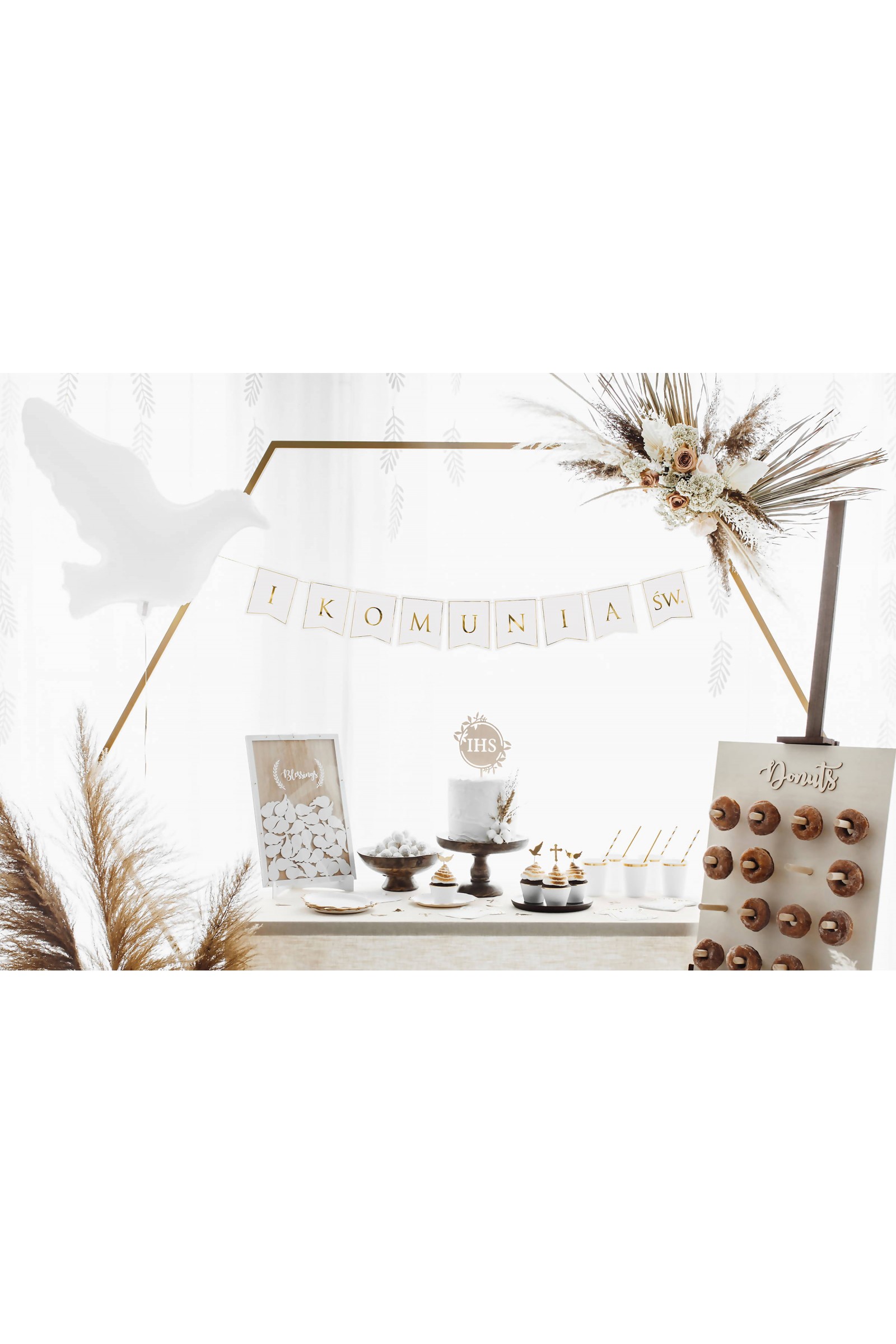 Girlanda komunijna - złote literki - obraz 1