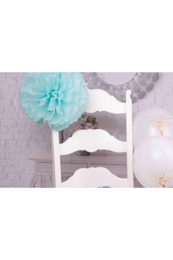 Ozdoba komunijna na krzesło z papieru - niebieska - obraz 2