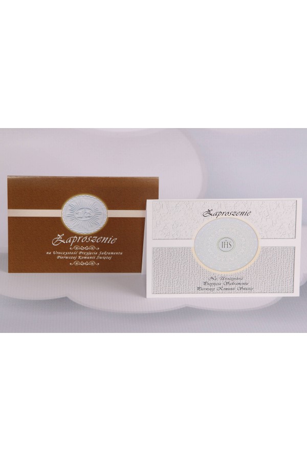 Personalizowane zaproszenia komunijne popularne - Hostia 1 (a,b) - obraz 1