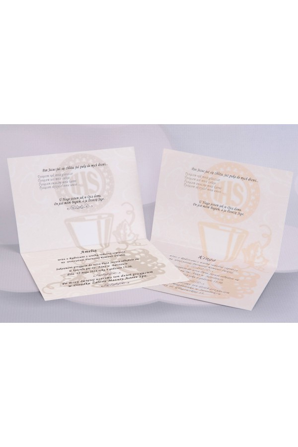 Personalizowane zaproszenia komunijne popularne - Koronka 1 (a,d) - obraz 3