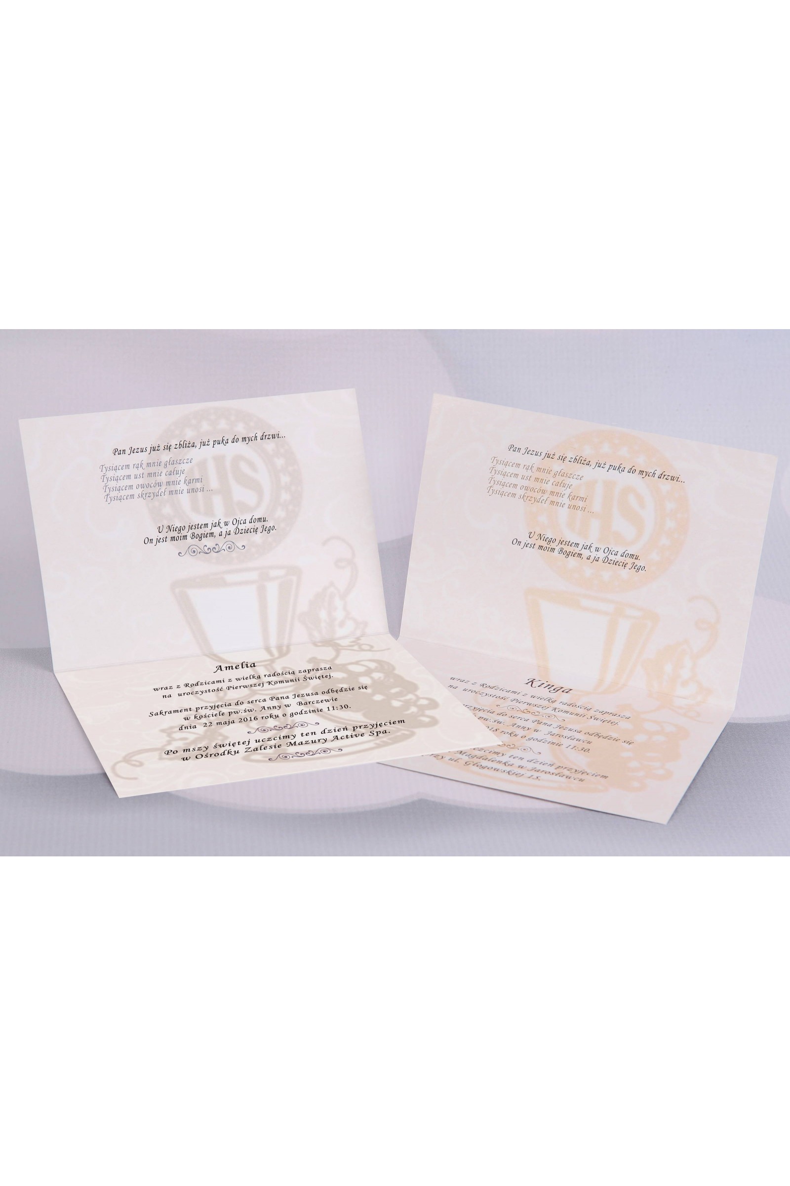 Personalizowane zaproszenia komunijne popularne - Koronka 1 (a,d) - obraz 3