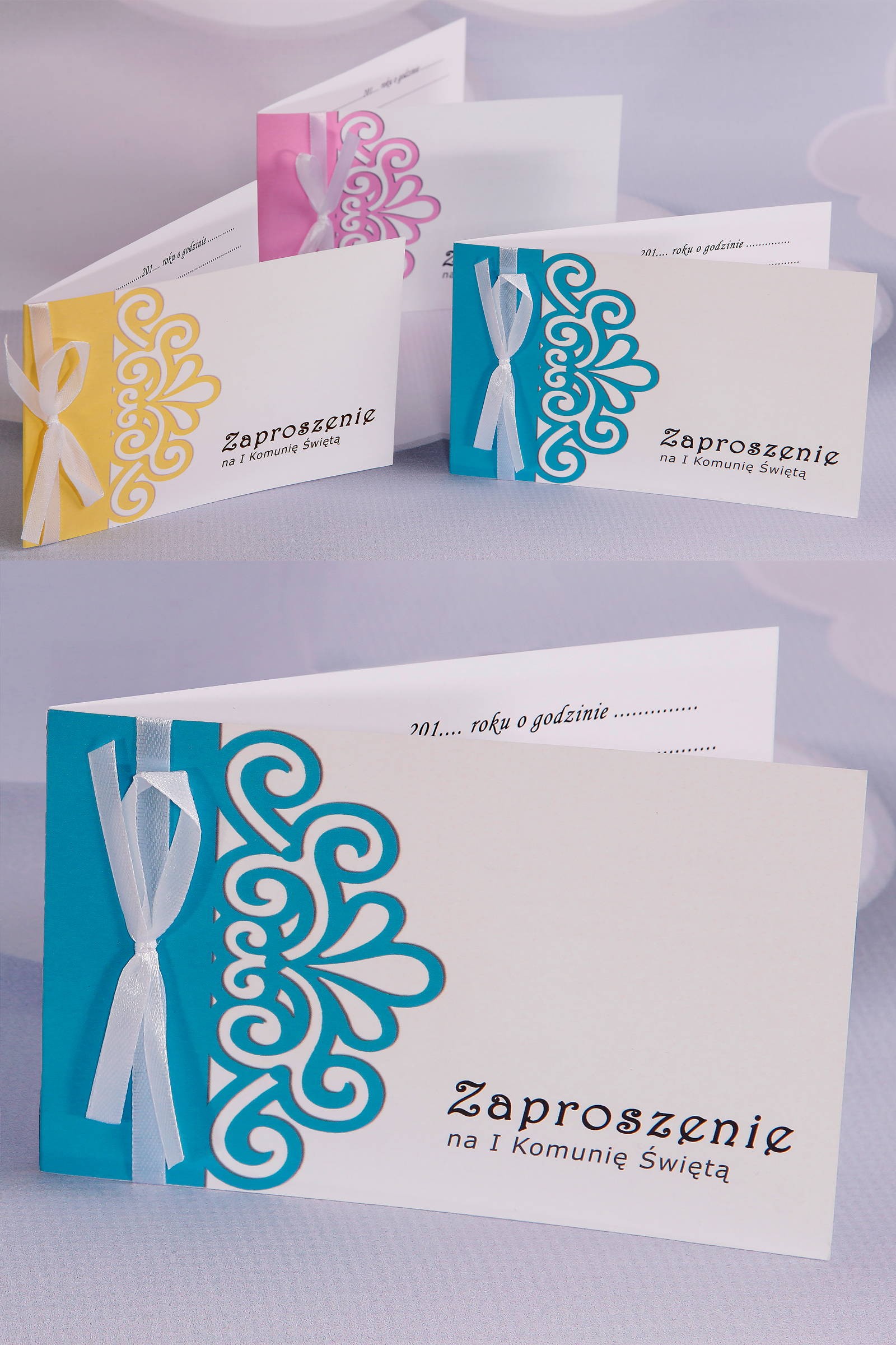 Personalizowane zaproszenia komunijne popularne - Ornament 1 (a,b,c) - obraz 0