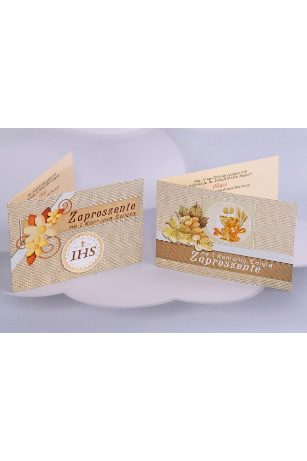 Personalizowane zaproszenia komunijne popularne - Płótno 2 (a,d) - obraz 1
