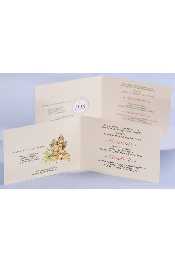 Personalizowane zaproszenia komunijne popularne - Płótno 2 (a,d) - obraz 3