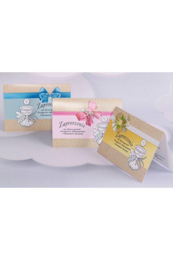 Personalizowane zaproszenia komunijne popularne - Płótno 4 (a,b,c) - obraz 1