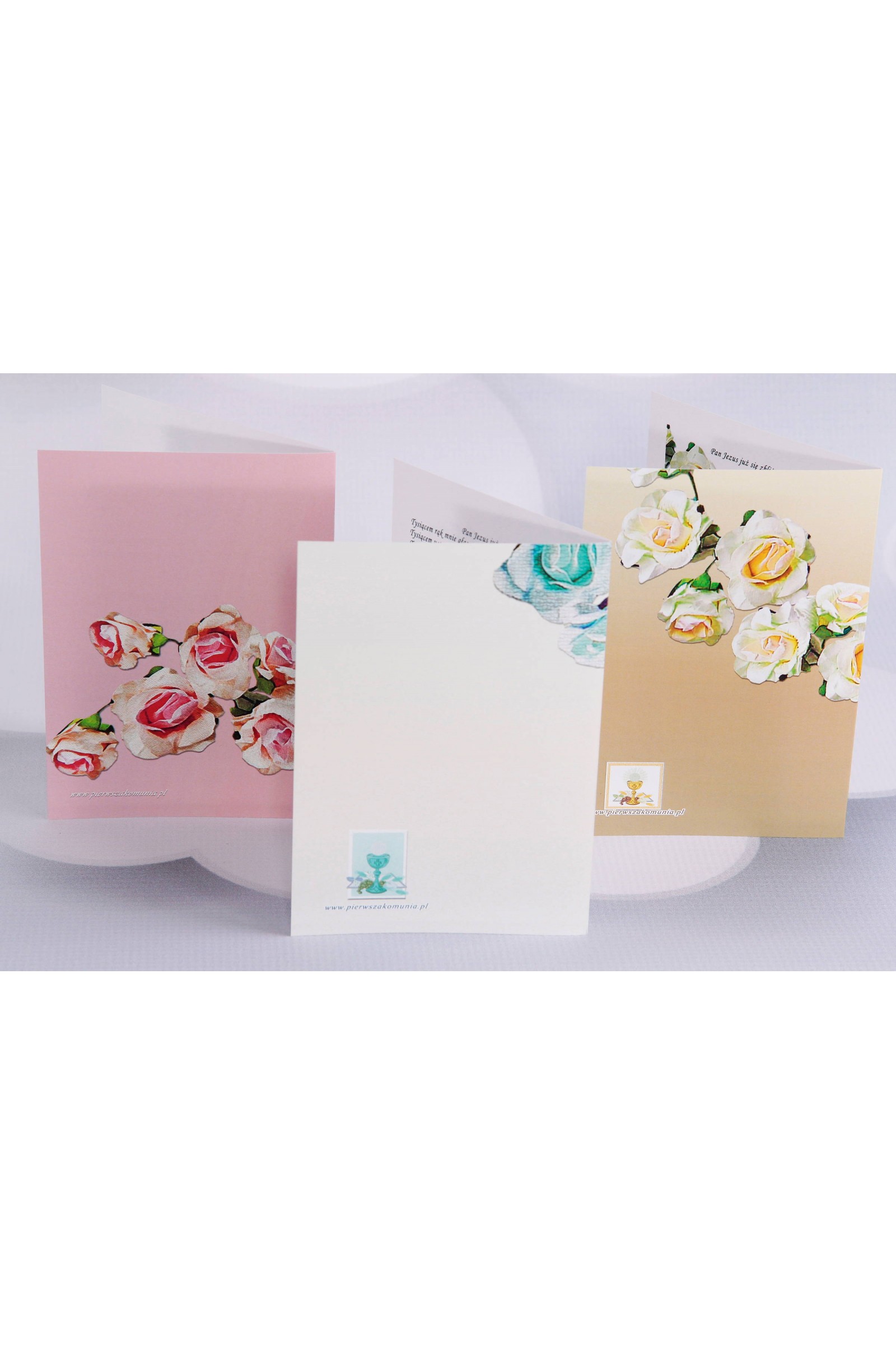 Personalizowane zaproszenia komunijne popularne - Rosa 1 (a,b,c) - obraz 2