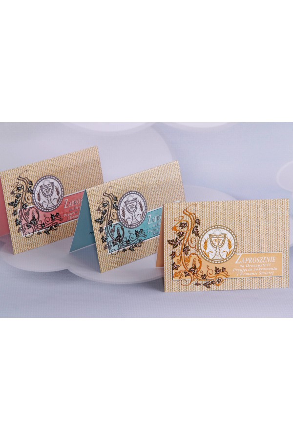 Personalizowane zaproszenia komunijne popularne - Płótno 3 (a,b,c) - obraz 1