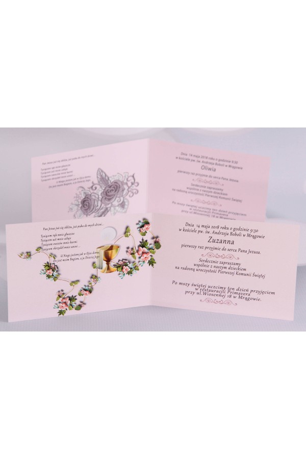 Personalizowane zaproszenia komunijne popularne - Satyna 3 (a,b) - obraz 3