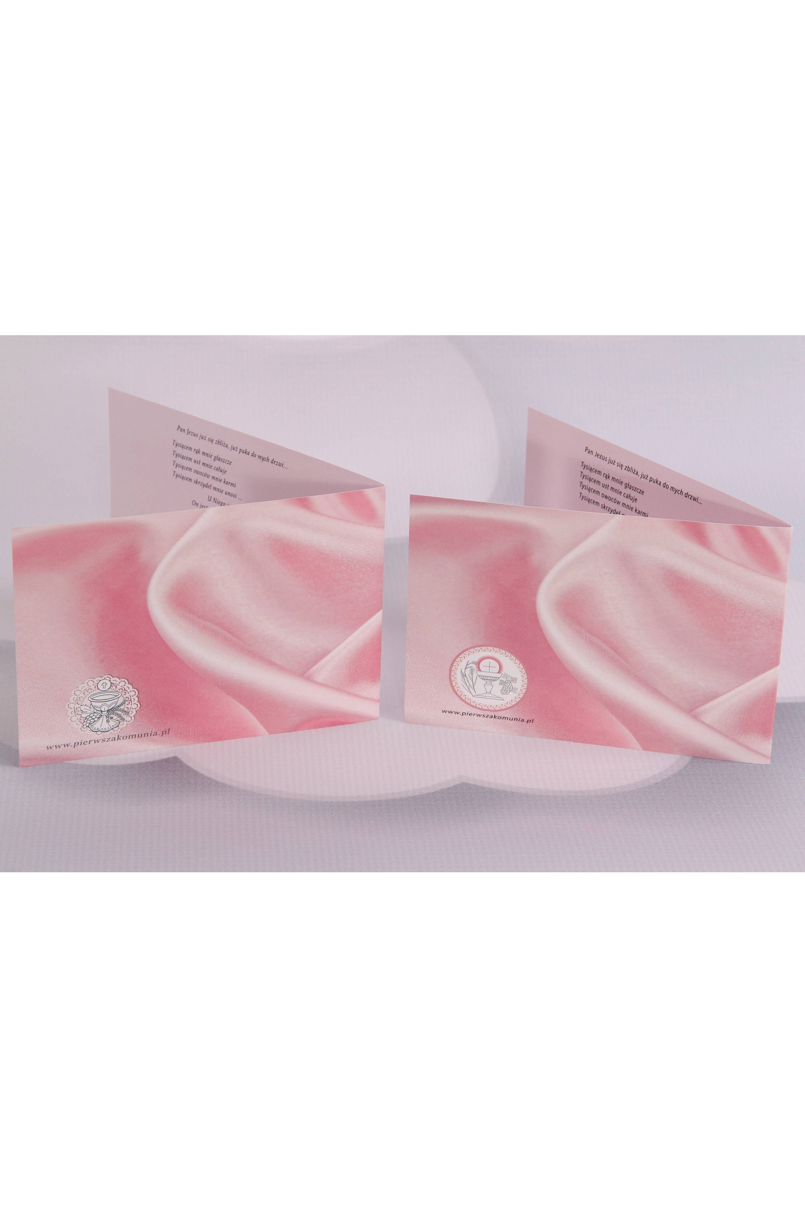 Personalizowane zaproszenia komunijne popularne - Satyna 3 (c,d) - obraz 2