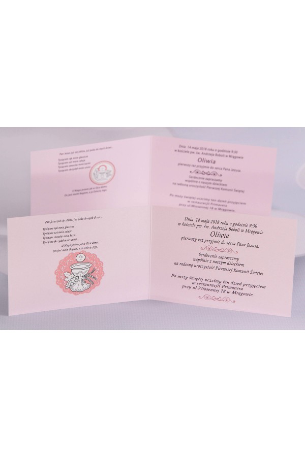 Personalizowane zaproszenia komunijne popularne - Satyna 3 (c,d) - obraz 3