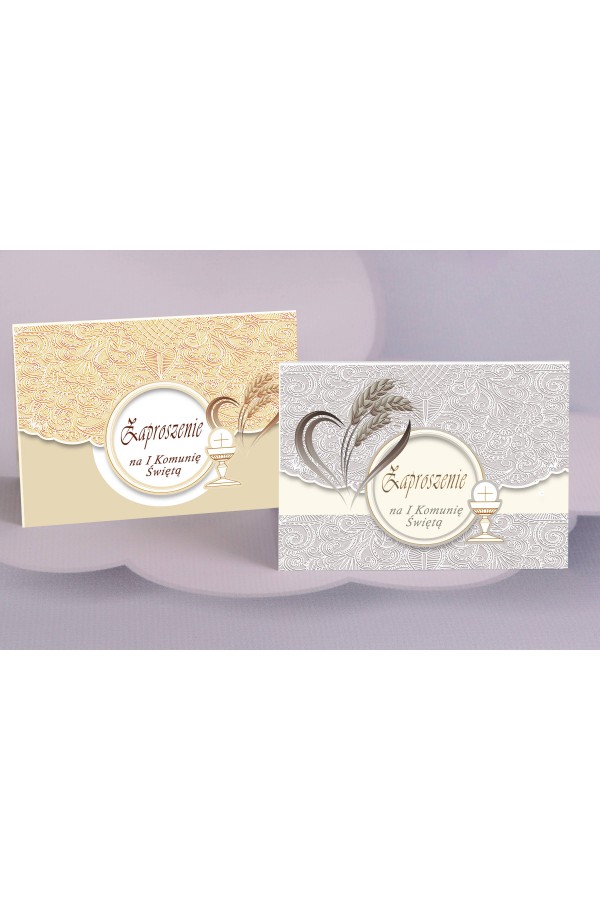 Personalizowane zaproszenia komunijne popularne - Kłos (1,2) - obraz 1