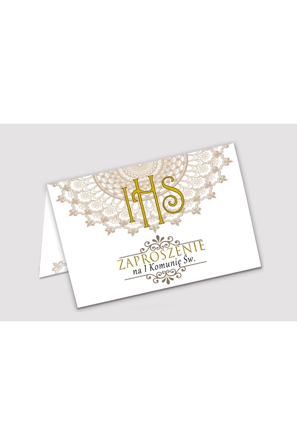 Personalizowane zaproszenia komunijne z zestawów - Rozeta - obraz 1