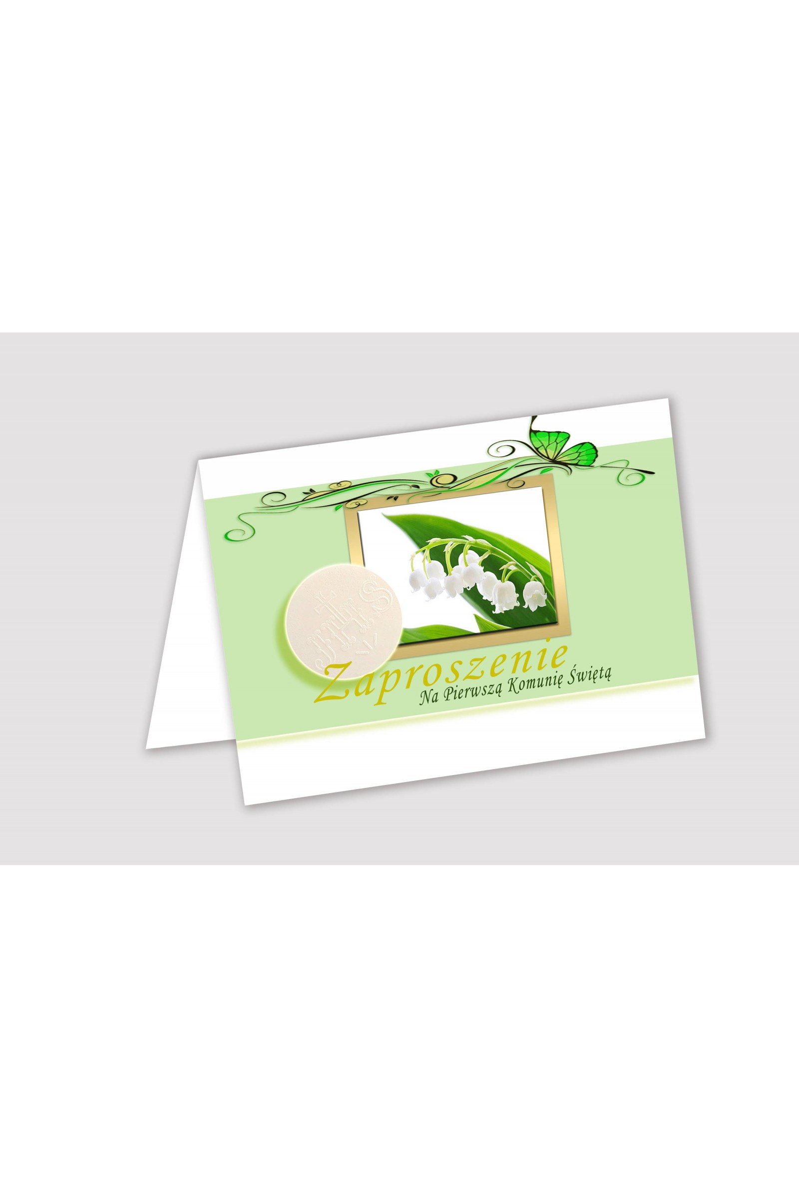 Personalizowane zaproszenia komunijne z zestawów - Konwalia - obraz 1