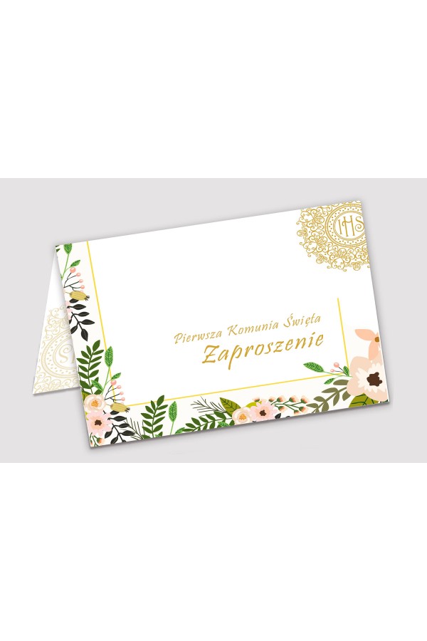Personalizowane zaproszenia komunijne z zestawów - Pastelowe maki - obraz 1