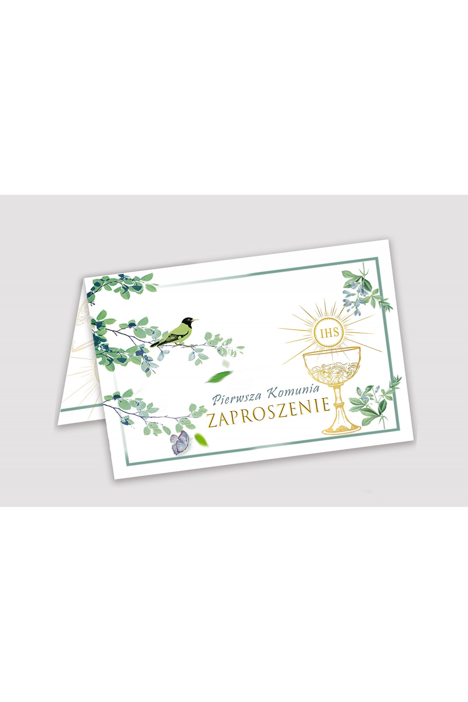 Personalizowane zaproszenia komunijne z zestawów - Słowik w gaju - obraz 1