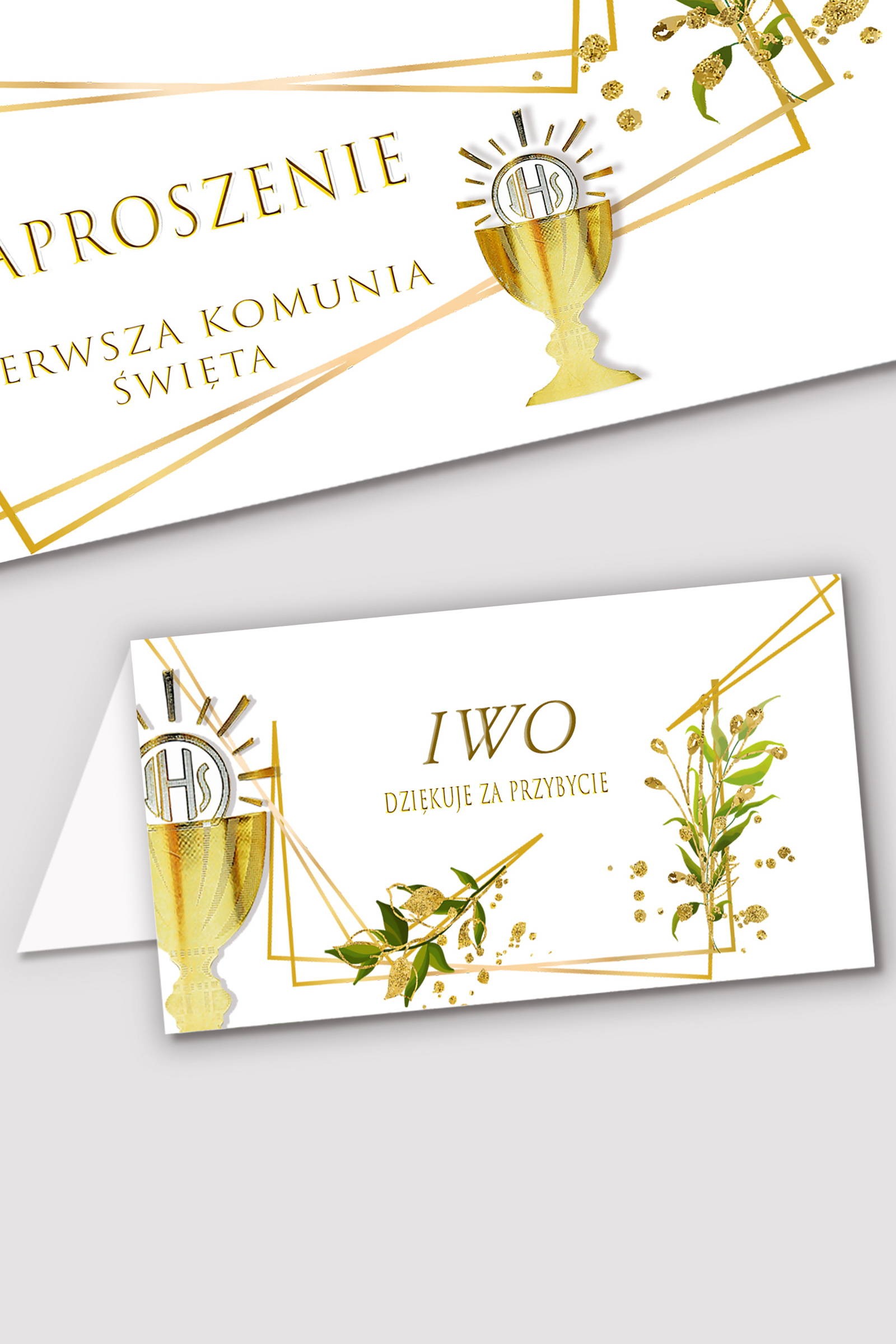 Personalizowane winietki komunijne - Złocisty wdzięk - obraz 0