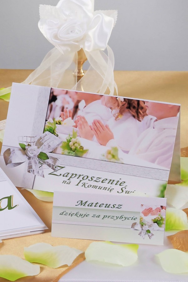 Personalizowane winietki komunijne - Biel dzieci - obraz 1