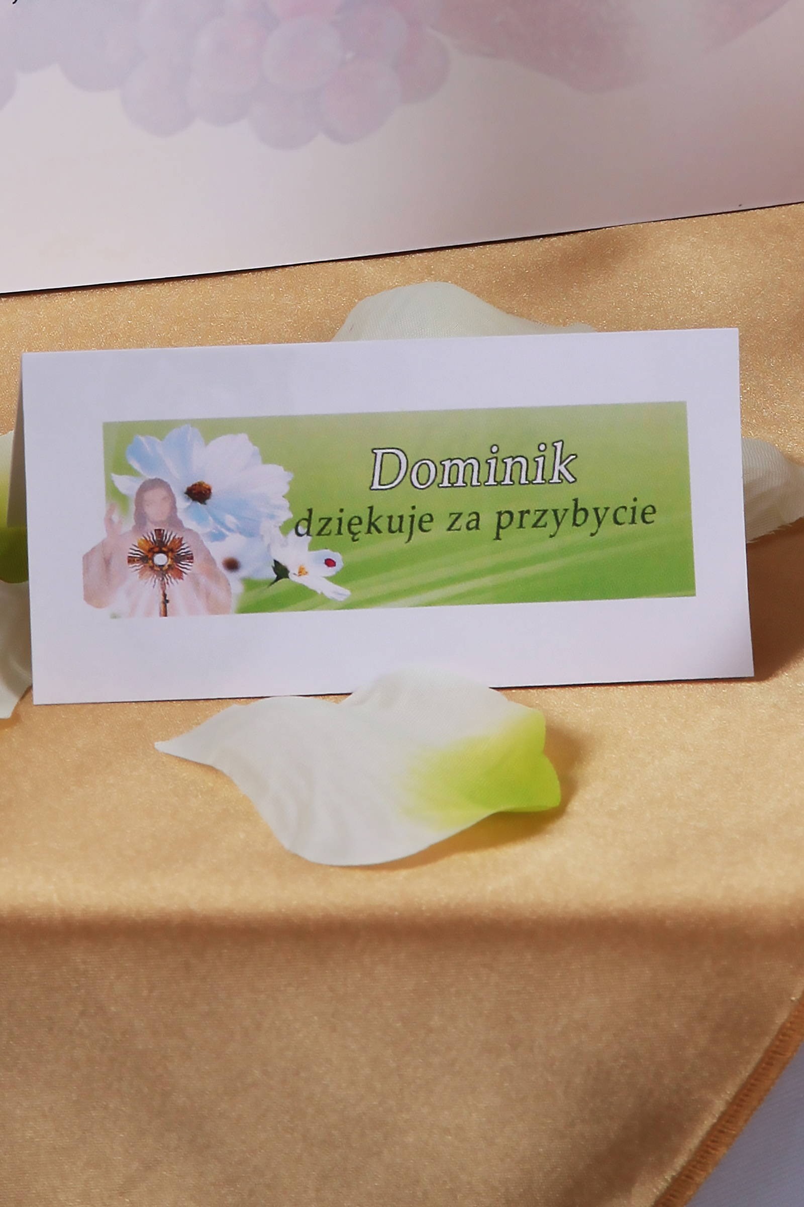 Personalizowane winietki komunijne - Bławatek - obraz 0