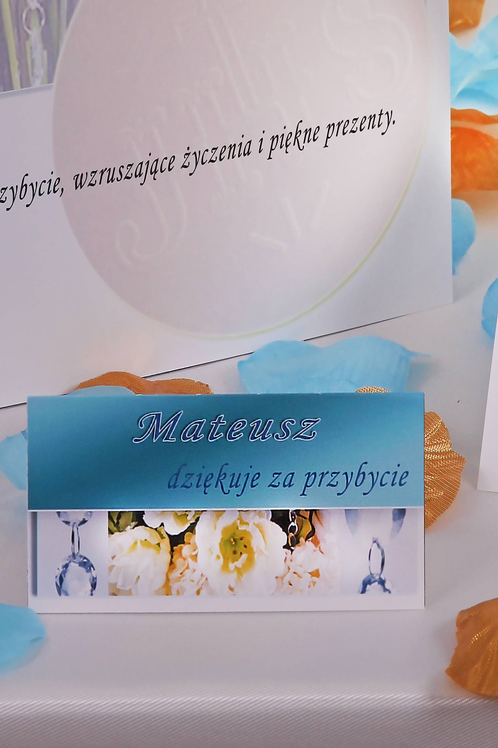 Personalizowane winietki komunijne - Kryształ blue - obraz 0
