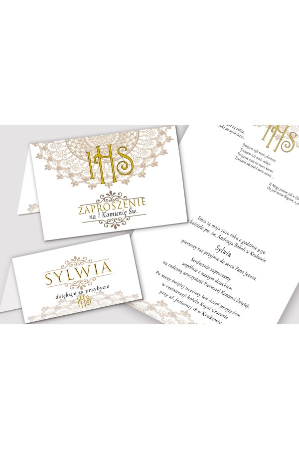 Personalizowany dekoracyjny zestaw komunijny - Rozeta - obraz 5