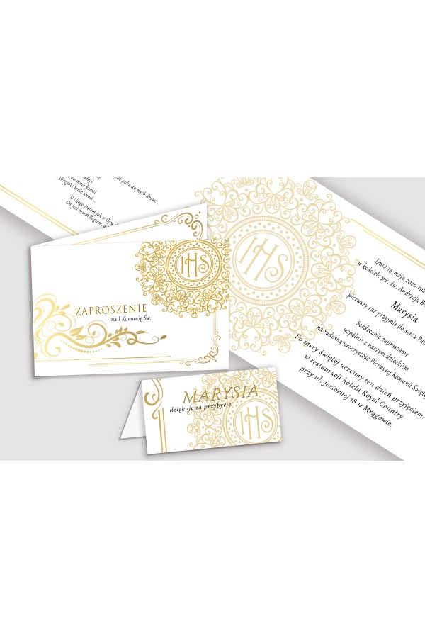 Personalizowany dekoracyjny zestaw komunijny - Elegance - obraz 5