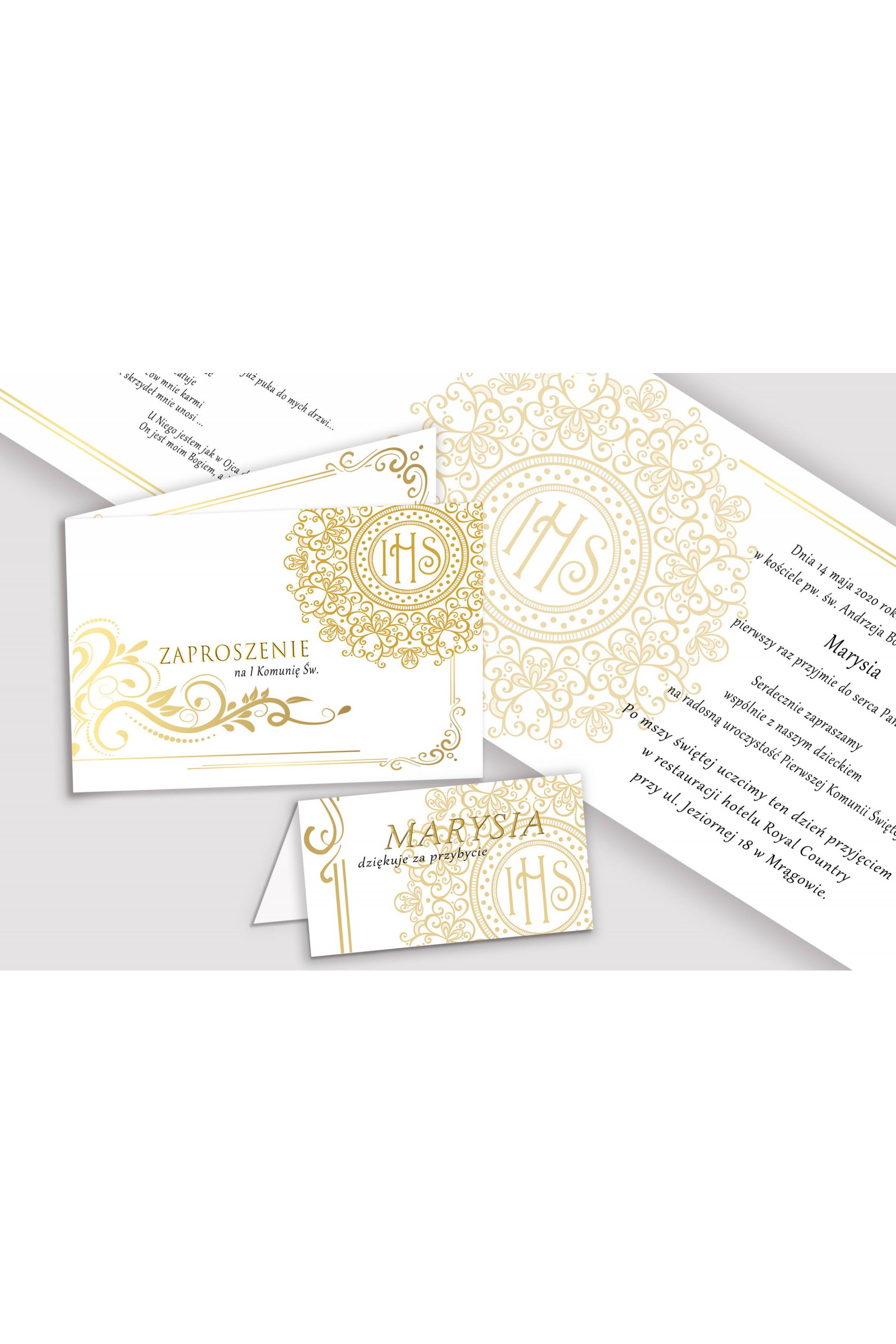 Personalizowany dekoracyjny zestaw komunijny - Elegance - obraz 5