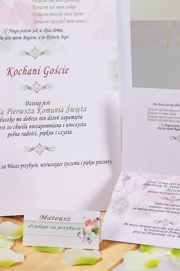 Personalizowany dekoracyjny zestaw komunijny - Biel dzieci - obraz 6