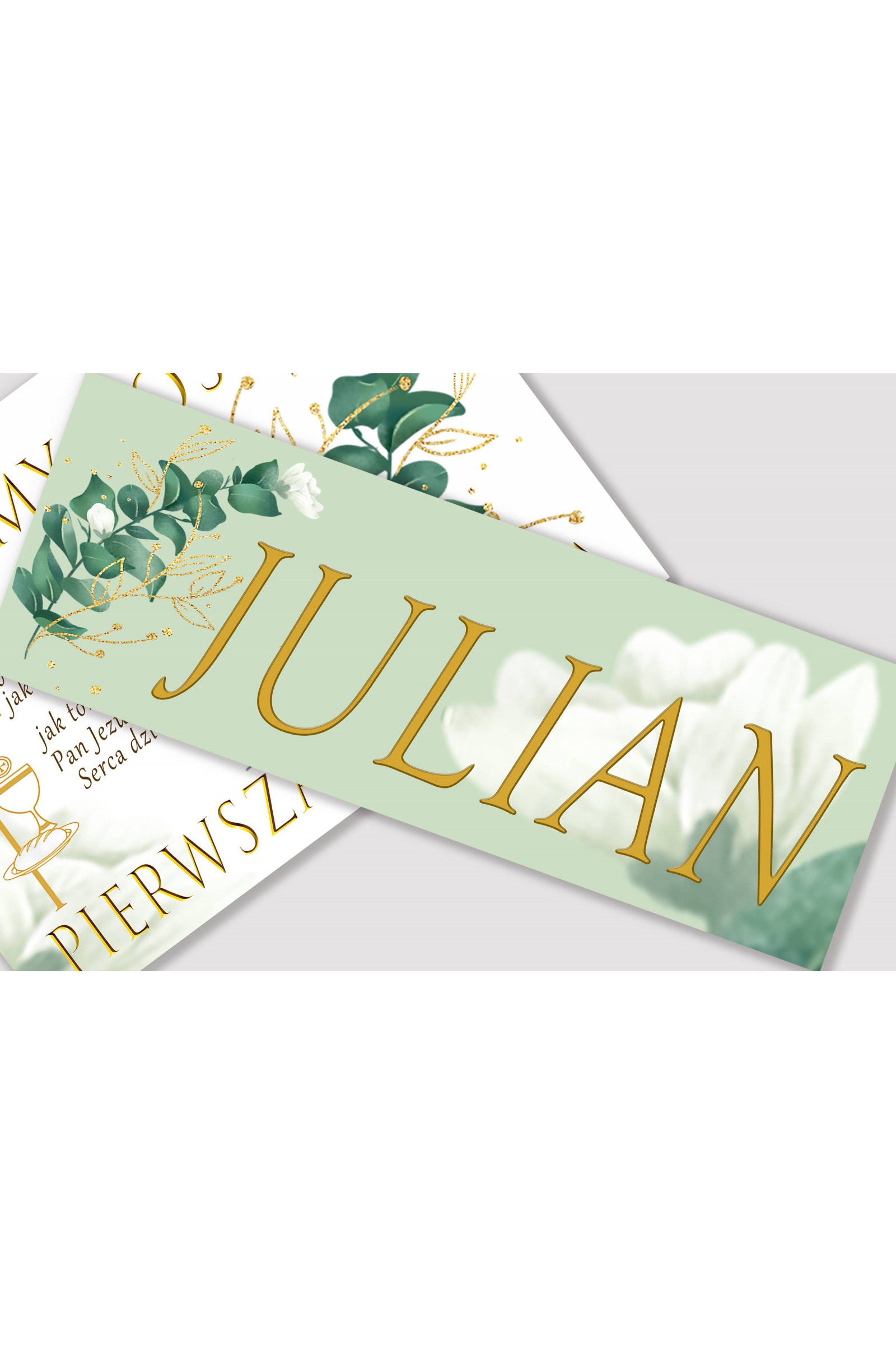 Personalizowany dekoracyjny zestaw komunijny - Biały płatek - obraz 2