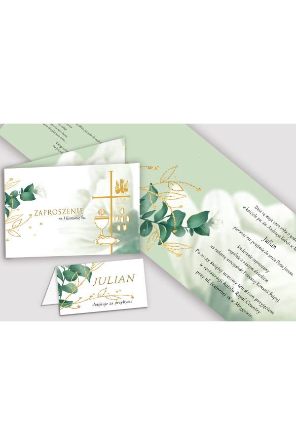 Personalizowany dekoracyjny zestaw komunijny - Biały płatek - obraz 5