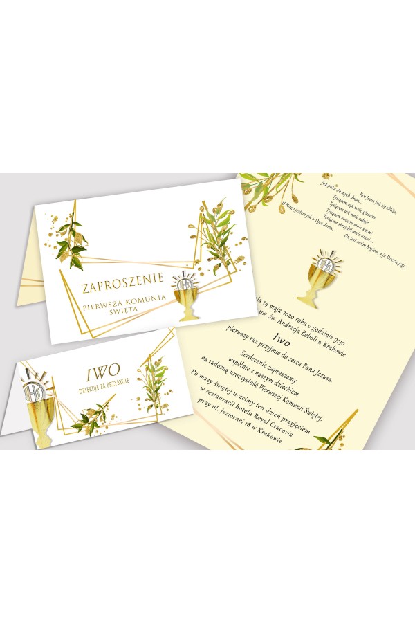 Personalizowany dekoracyjny zestaw komunijny - Złocisty wdzięk - obraz 5