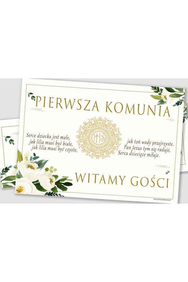 Personalizowany dekoracyjny zestaw komunijny - Biały bukiecik - obraz 3