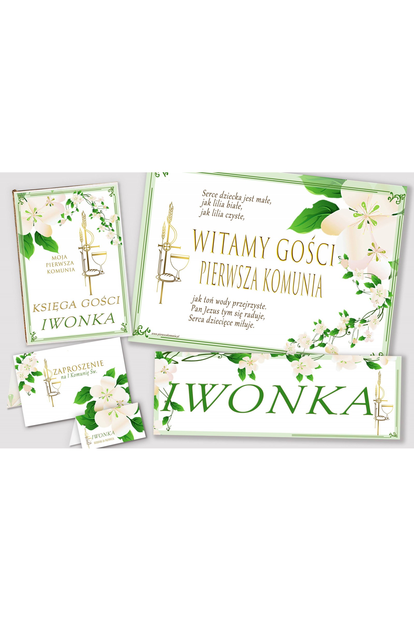 Personalizowany dekoracyjny zestaw komunijny - Świeżość poranka - obraz 1