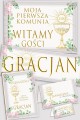 Personalizowany dekoracyjny zestaw komunijny - Fiołki akwarelka - obraz 0