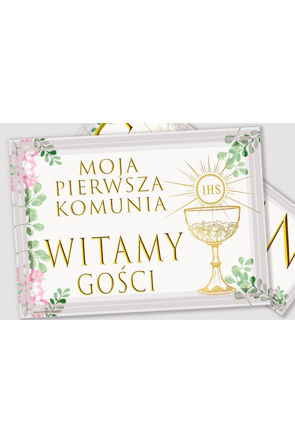 Personalizowany dekoracyjny zestaw komunijny - Fiołki akwarelka - obraz 3