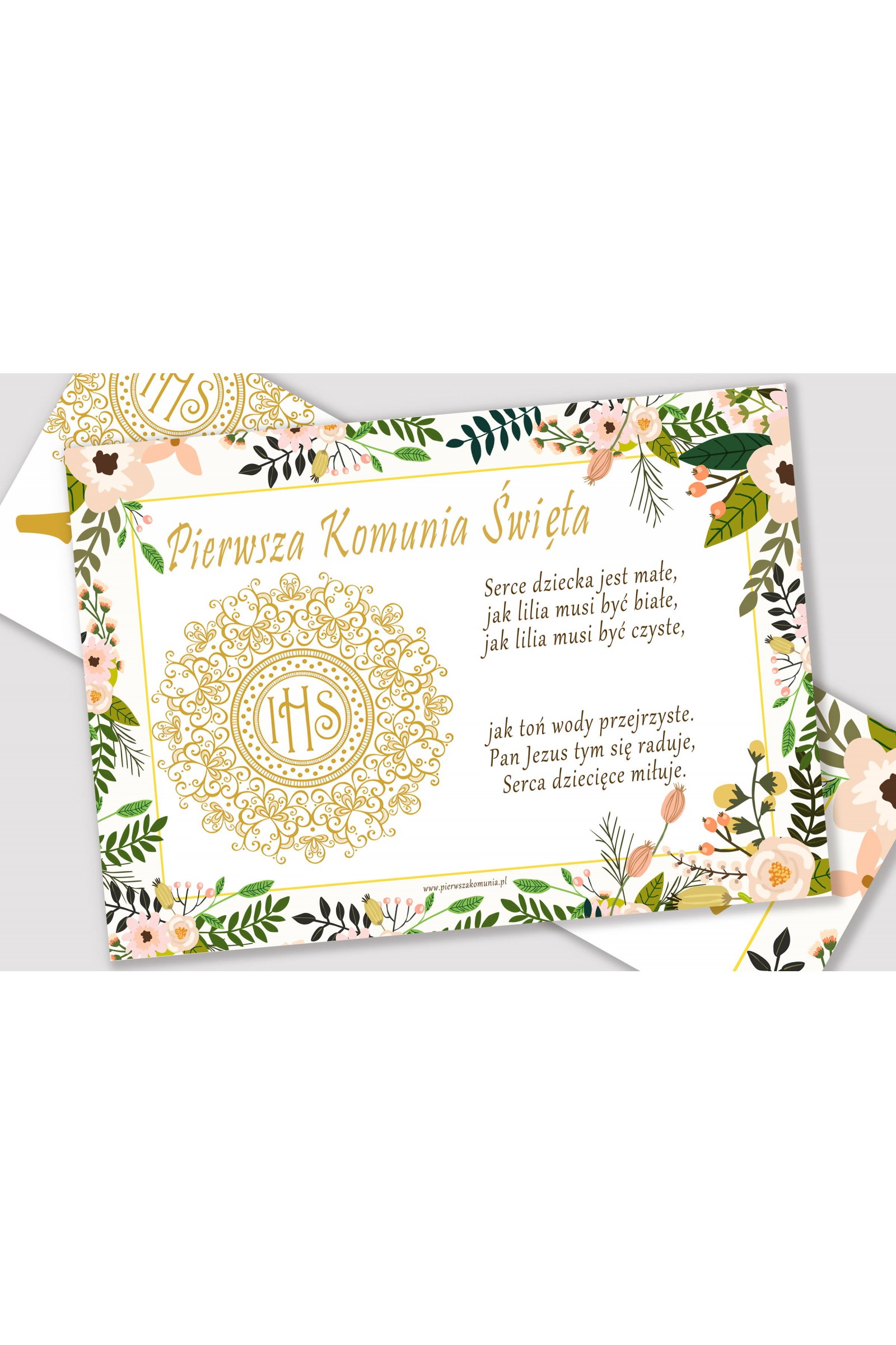 Personalizowany dekoracyjny zestaw komunijny - Pastelowe maki - obraz 3