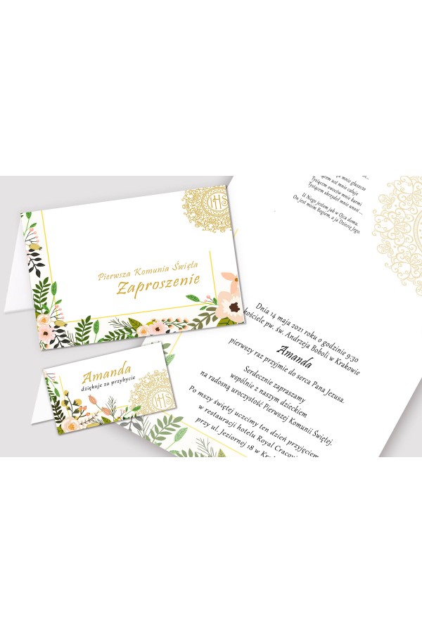 Personalizowany dekoracyjny zestaw komunijny - Pastelowe maki - obraz 5