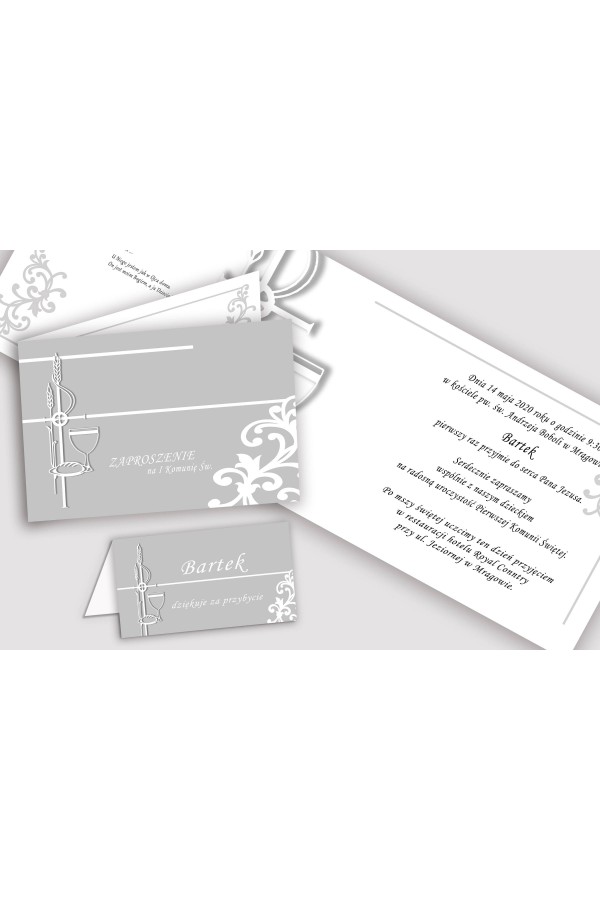 Personalizowany dekoracyjny zestaw komunijny - Biała elegancja - obraz 5