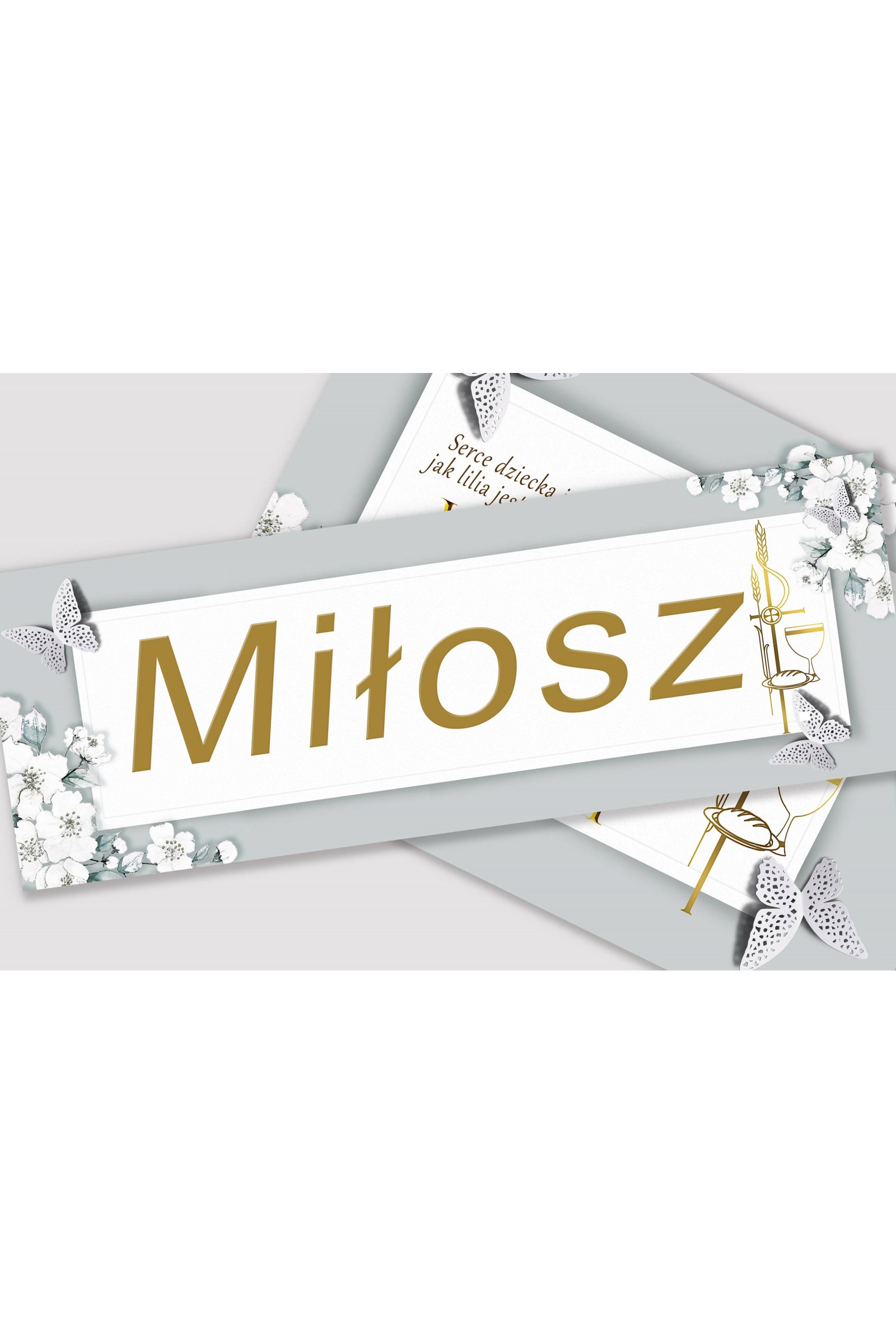 Personalizowany dekoracyjny zestaw komunijny - Jaśminowy ogród - obraz 2