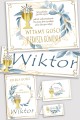 Personalizowany dekoracyjny zestaw komunijny - Złoto z nutką granatu - obraz 0