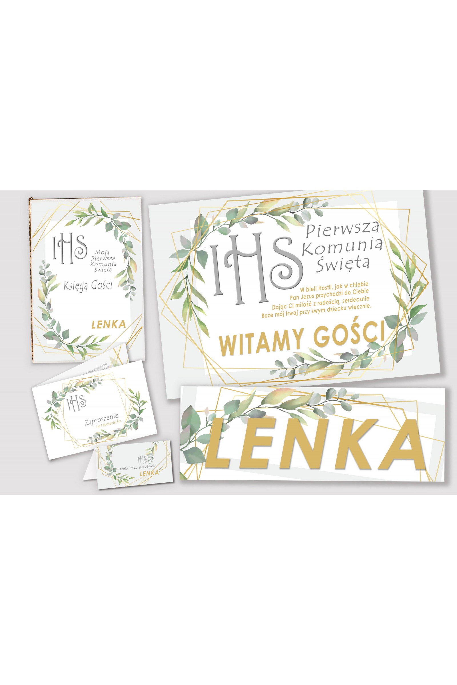 Personalizowany dekoracyjny zestaw komunijny - Zamglony poranek - obraz 1