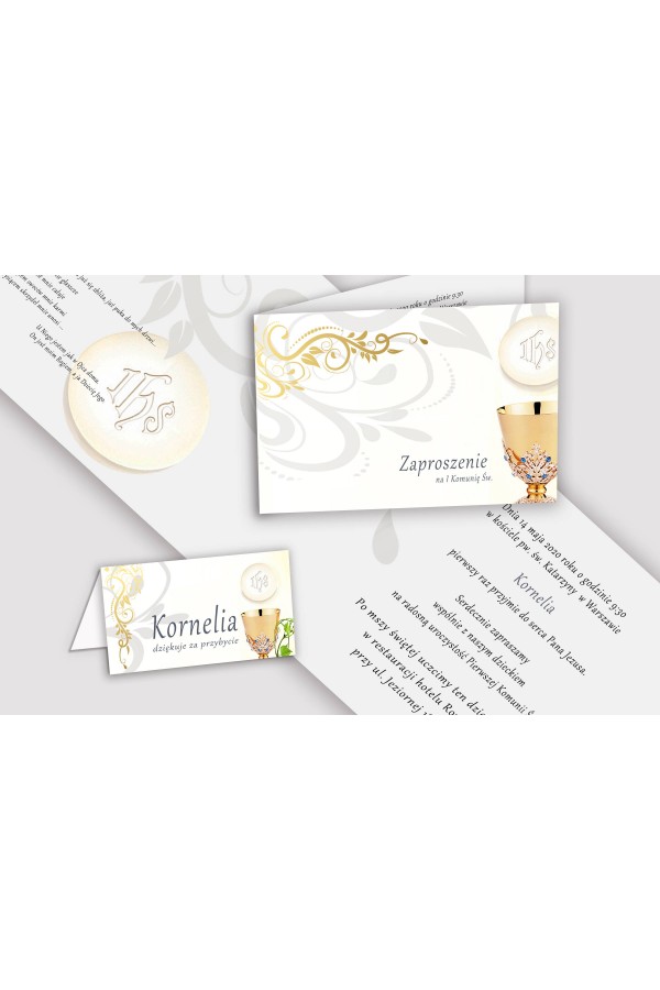 Personalizowany dekoracyjny zestaw komunijny - Kielich - obraz 5