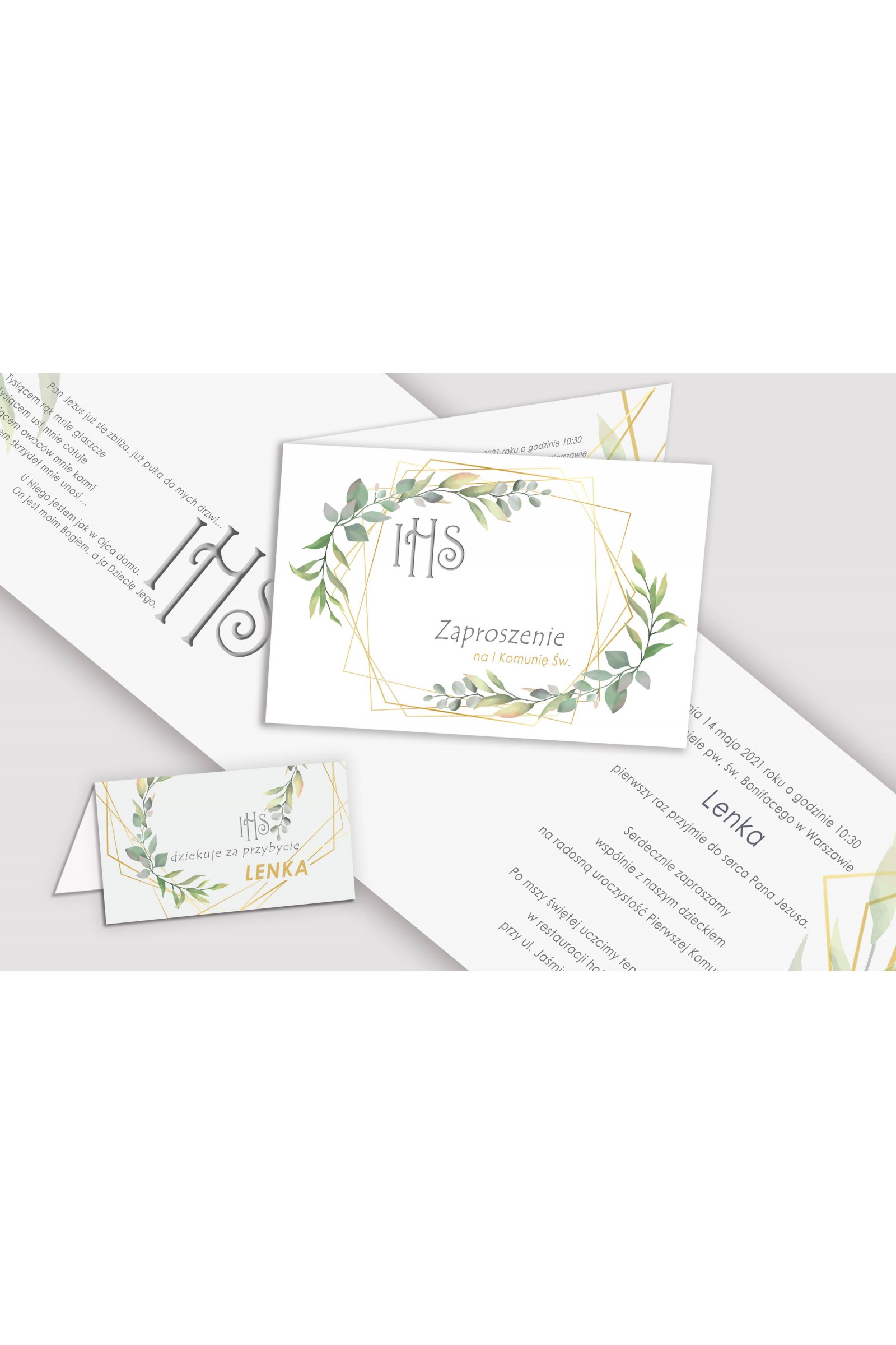 Personalizowany dekoracyjny zestaw komunijny - Zamglony poranek - obraz 5