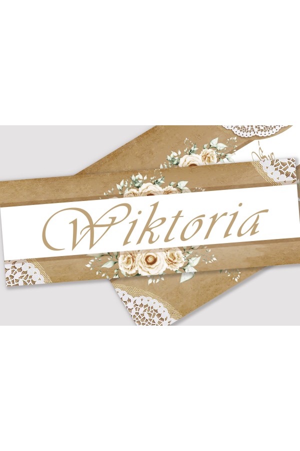 Personalizowany dekoracyjny zestaw komunijny - Pergaminowy beż - obraz 2