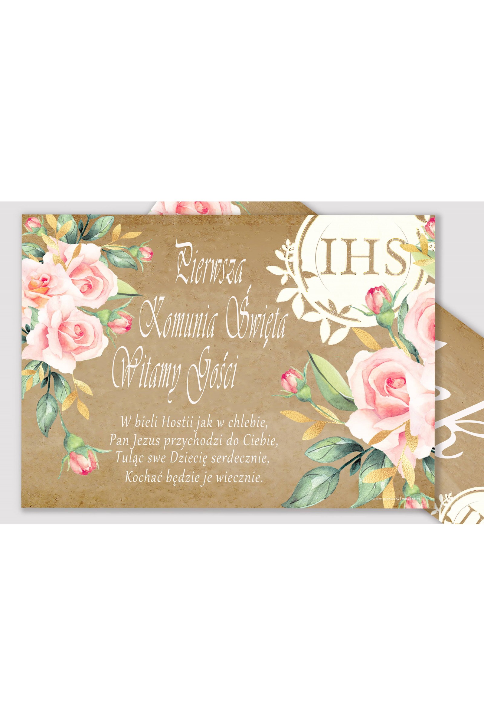 Personalizowany dekoracyjny zestaw komunijny - Pergaminowy bukiet - obraz 3