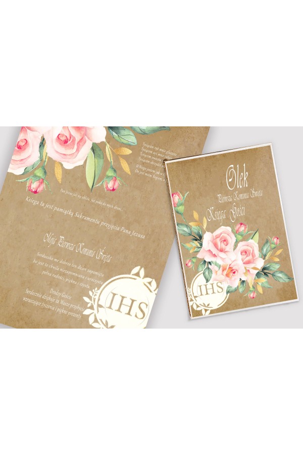 Personalizowany dekoracyjny zestaw komunijny - Pergaminowy bukiet - obraz 4