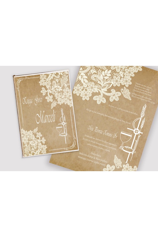 Personalizowany dekoracyjny zestaw komunijny - Pergaminowy motylek - obraz 4