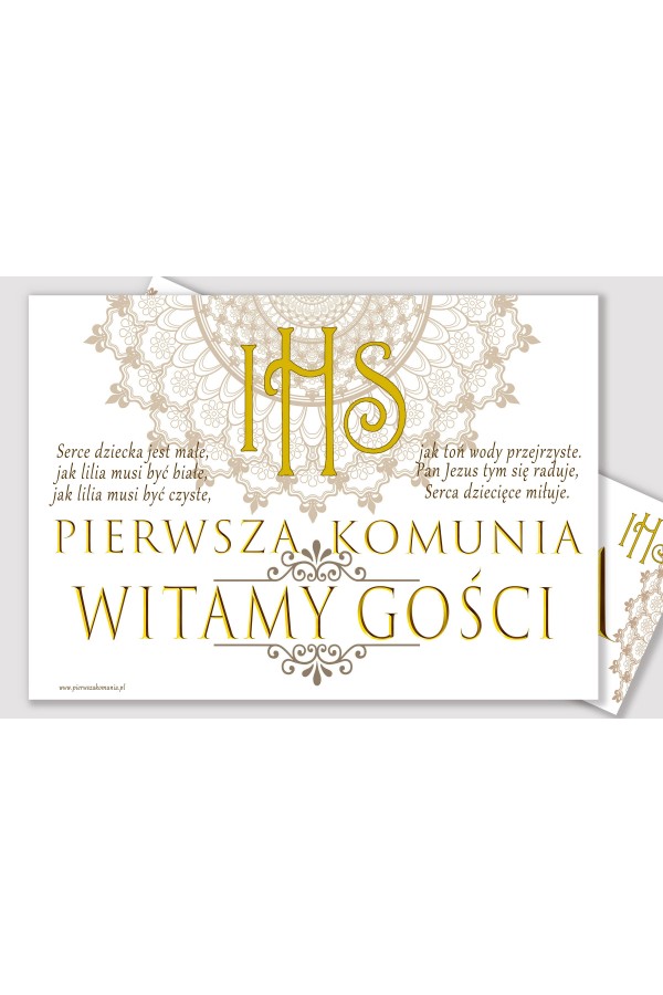 Personalizowany plakat komunijny z imieniem - Rozeta - obraz 2