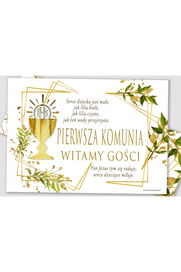 Personalizowany plakat komunijny z imieniem - Złocisty wdzięk - obraz 2